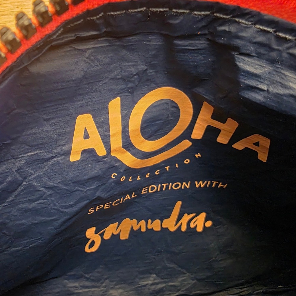 Aloha Collection Splash Proof Pouch Samudra Pape'ete Navy Peach Hibiscus Bag - Picture 4 of 9